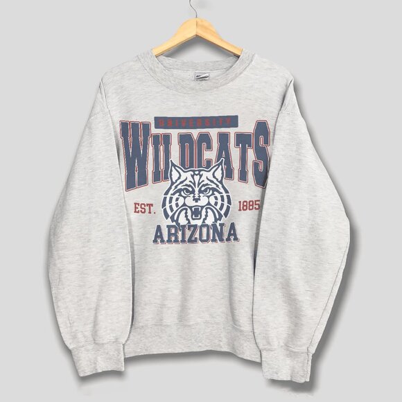 Vintage 90s University of Arizona Wildcats Sweatshirt, Basketball NCAA Shirt Tee - Picture 1 of 2